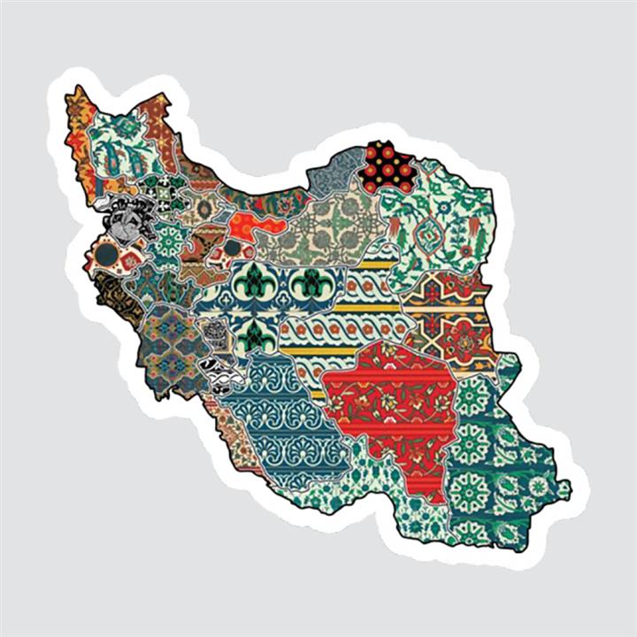 استیکر لپ تاپ پیکسل میکسل مدل نقشه ایران سنتی